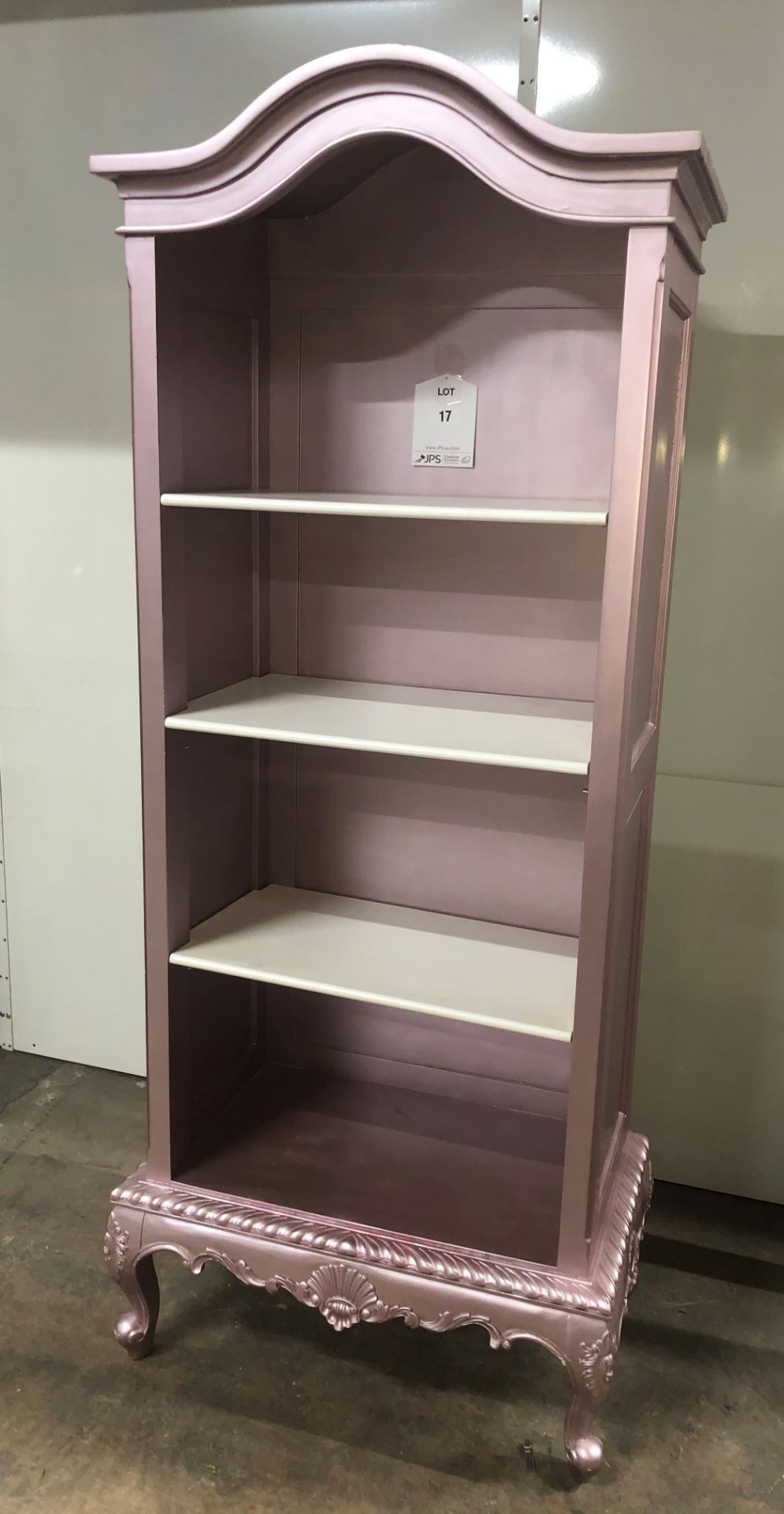 Wooden 3 Shelf Storage Unit in Pink - Image 2 of 3