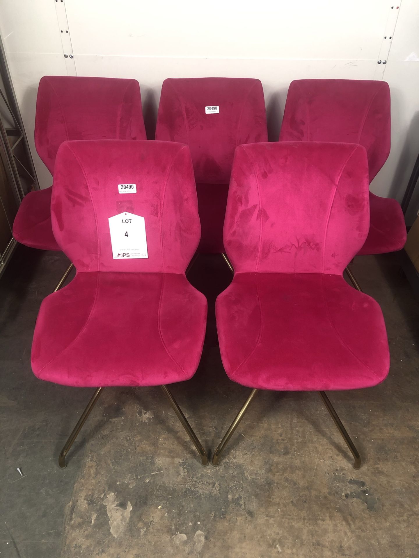 5 x Faux Suede Make-up/Stylist Chairs in Pink