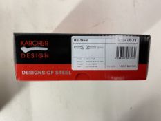 5 x Pairs of Karcher Design Door handle Rio Steel ER34-OS73 stainless steel matt/polished on rosette