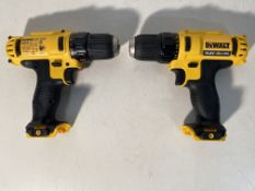 2 x DeWalt DCD710 10.8V XR Cordless Compact Drill Driver (Body Only)