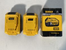 3 x DEWALT DCB184 18V 5AH LI-ION XR SLIDE BATTERIES