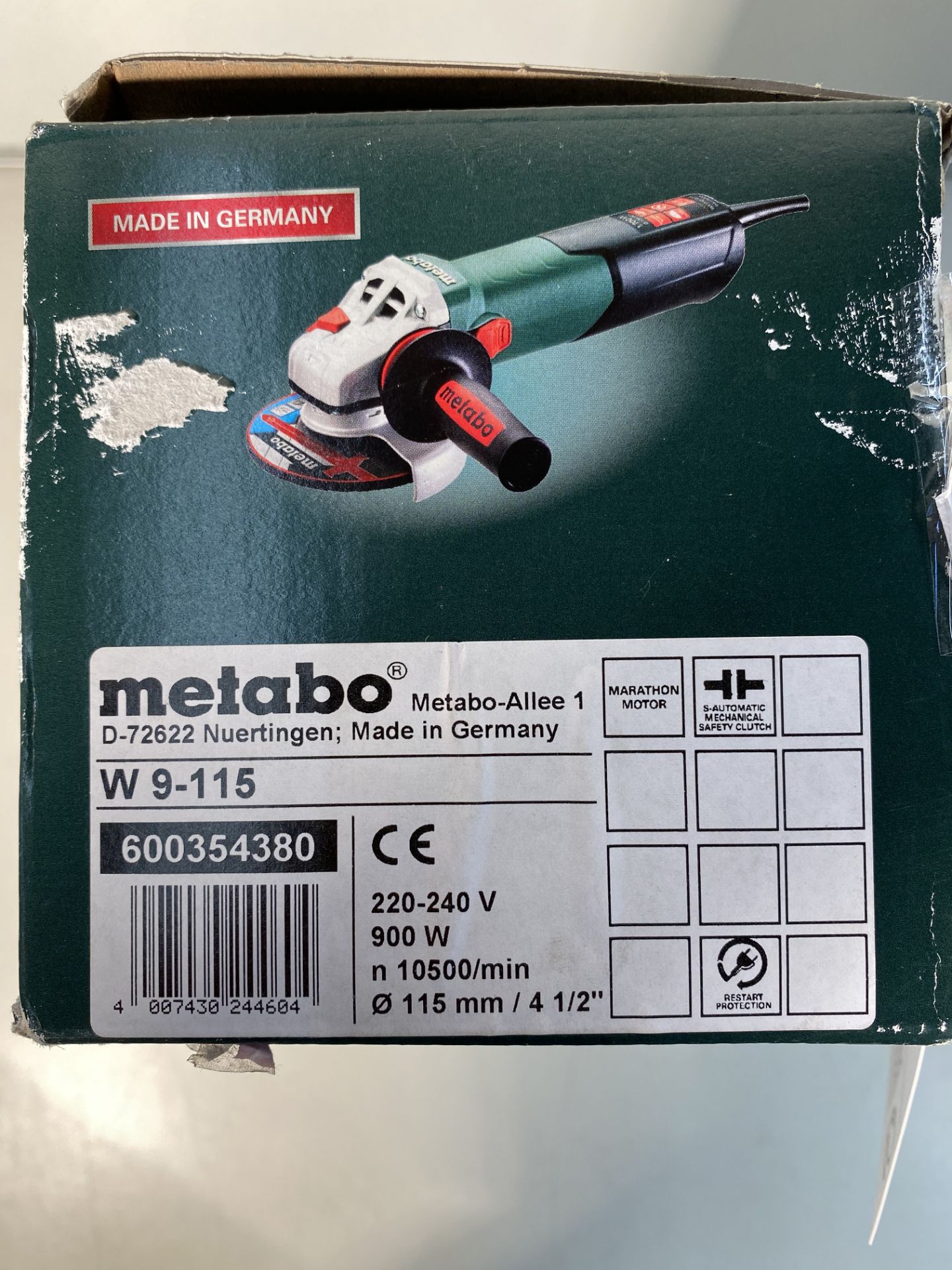 Metabo W9-115 240v 115mm Angle Grinder 900w - Image 2 of 4