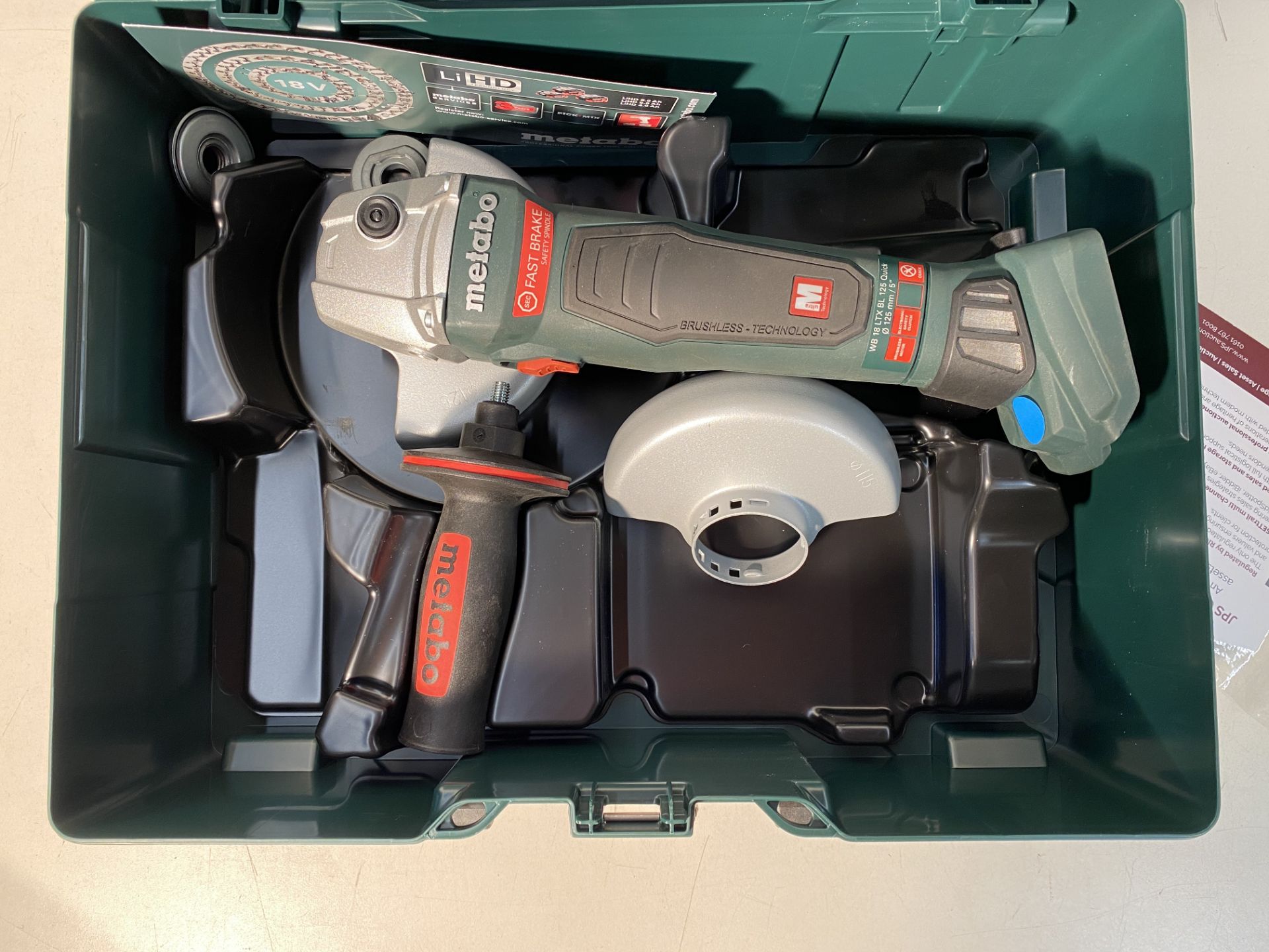 Metabo WB18LTXBL125 18v Quick 5in Brushless Angle Grinder Bare Unit and MetaLoc - Image 3 of 4