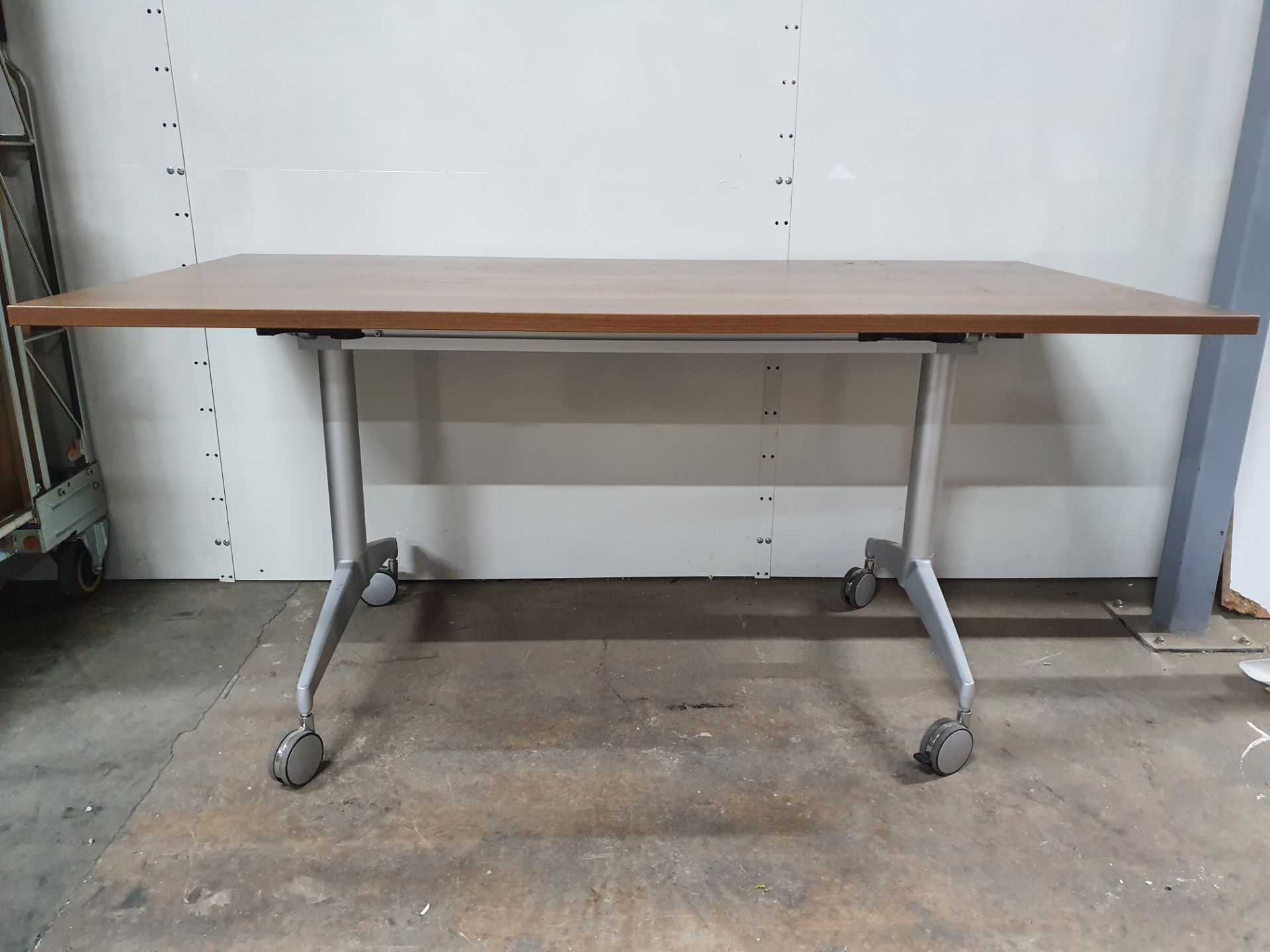 Folding Wheeled Wooden Desk - Image 2 of 4