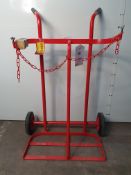 Twin Oxygen/Acetylene Bottle trolley with wheels