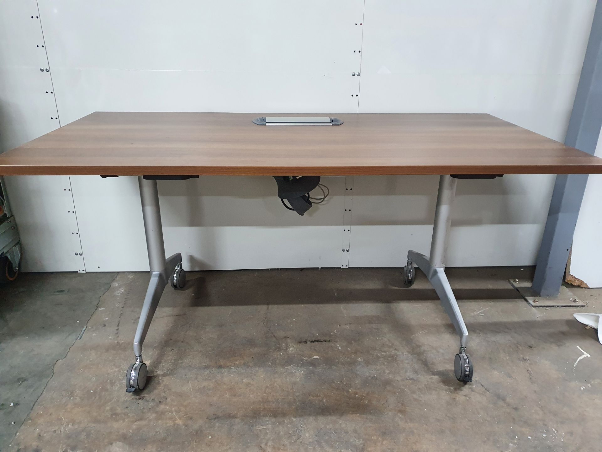 Wooden Desk with 3 pin power sockets and ethernet port - Image 2 of 5