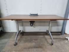Wooden Desk with 3 pin power sockets and ethernet port