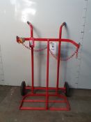 Twin Oxygen/Acetylene Bottle trolley with wheels