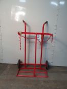 Twin Oxygen/Acetylene Bottle trolley with wheels