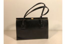 Black Faux Leather Handbag