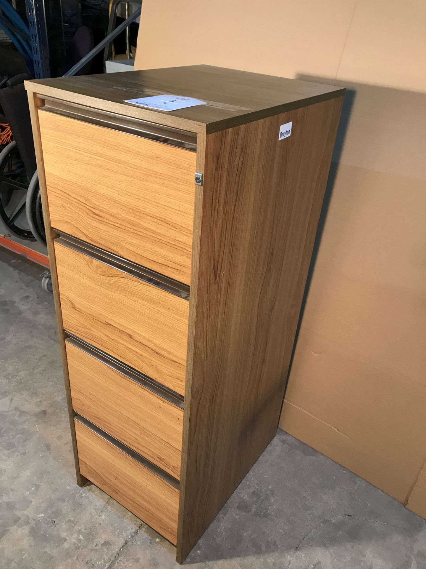 Wooden 4 Door Filing Cabinet - Image 3 of 4