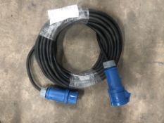 Single Phase 3 Pin Extension Cable w/ Mennekes AM-TOP Plug & Connector