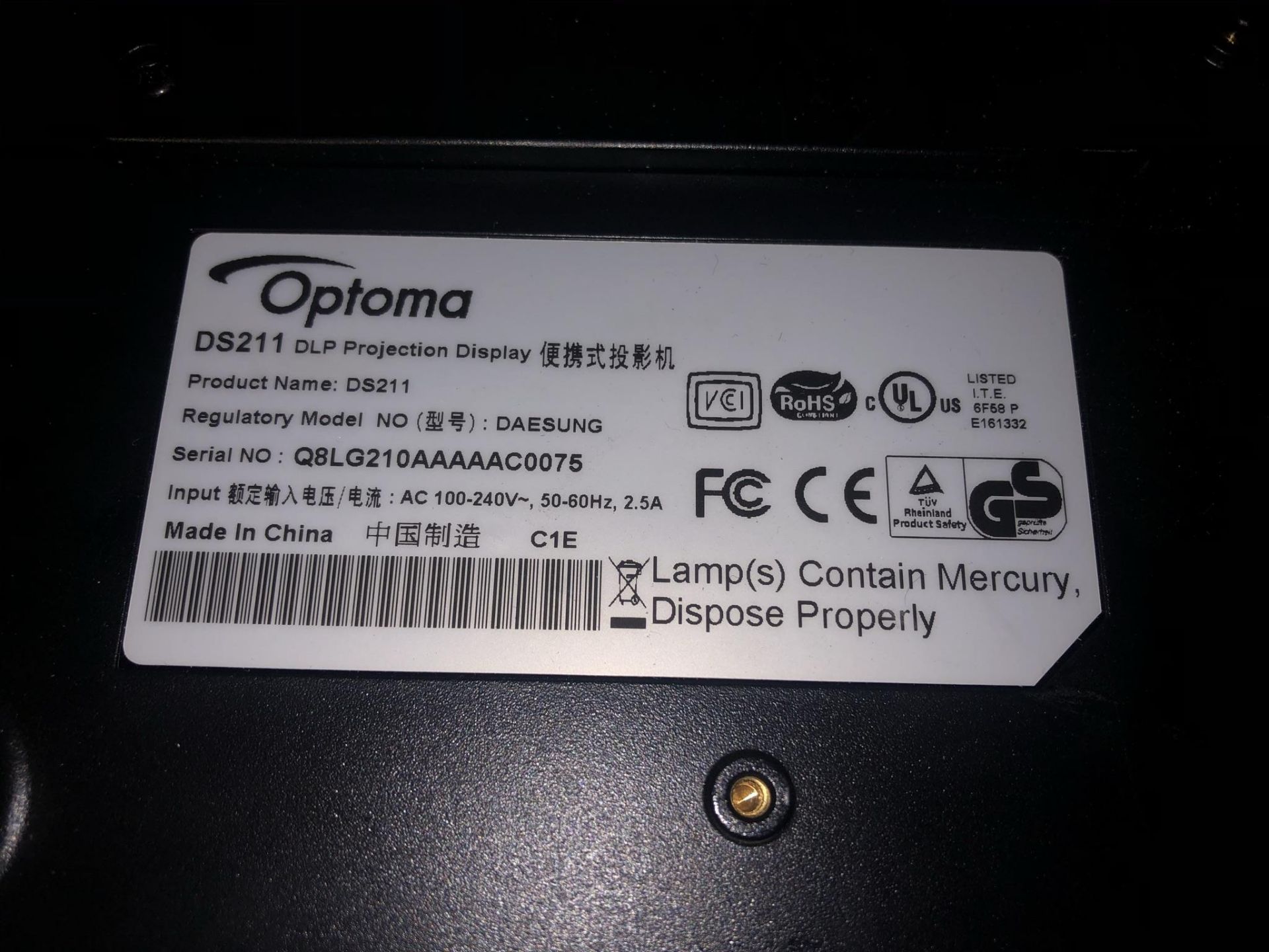 Optoma DS211 DLP Projector - Image 4 of 4