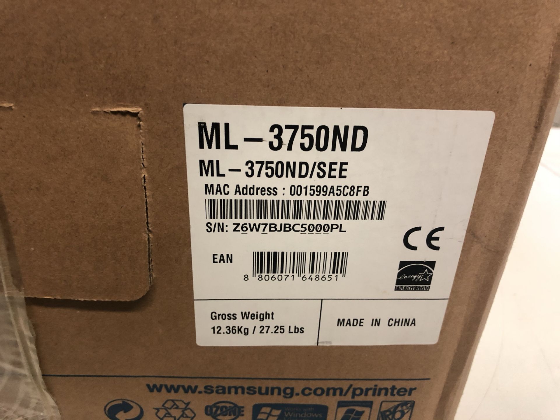 Samsung ML-3750ND Mono Laser Printer - Image 2 of 3