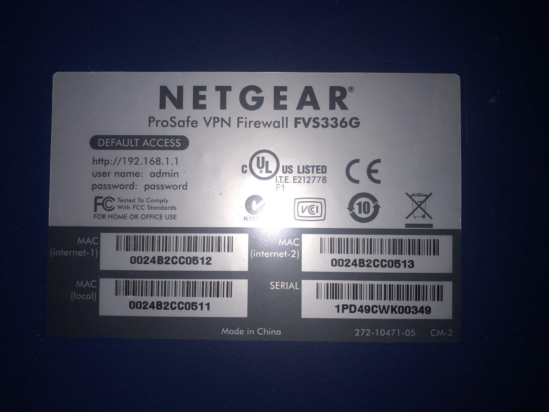 Netgear FVS336G Gigabit Firewall Router - Image 4 of 4