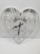 Metal Heart Shaped Wall Clock