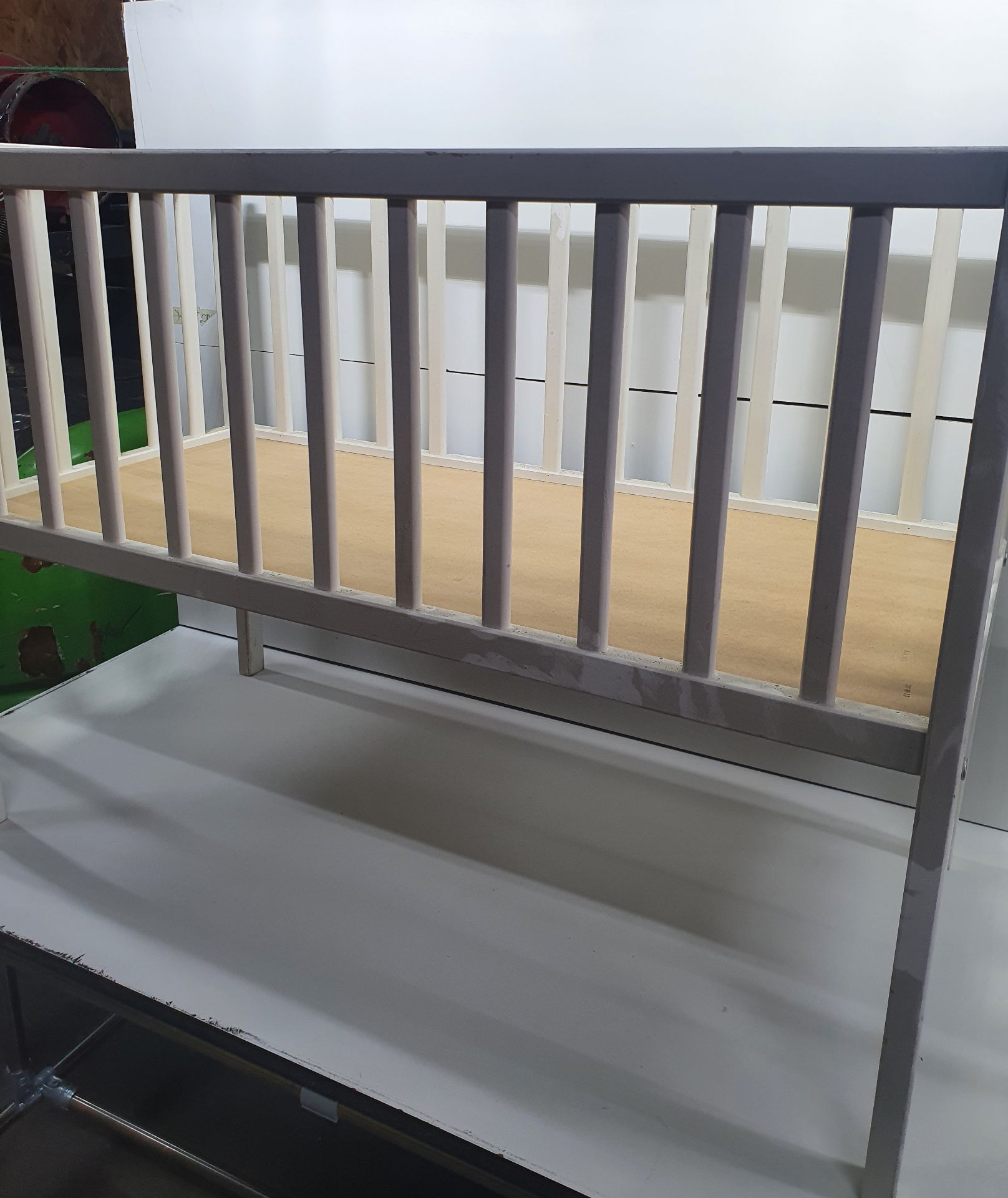 Child's White Wooden Dolls Cot