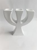 4 x White Ceramic Tree Candle Holders