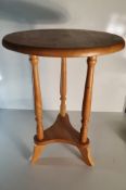 Light Wood Circular Side Table