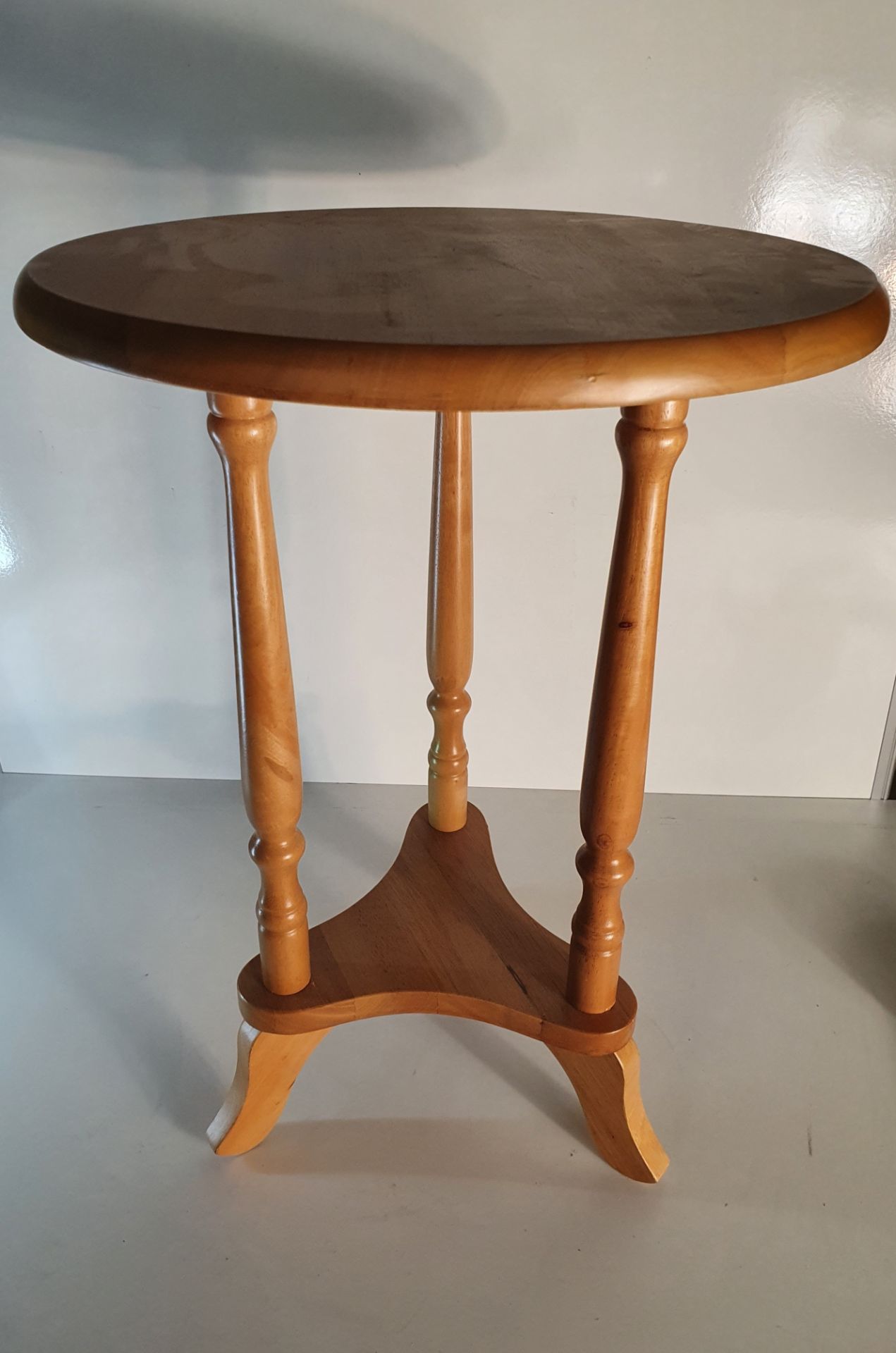 Light Wood Circular Side Table