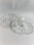 Set of 2 Clear Glass Serving Plates