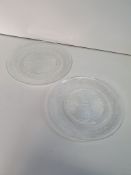 Set of 2 Decorative Glass Cake Plates