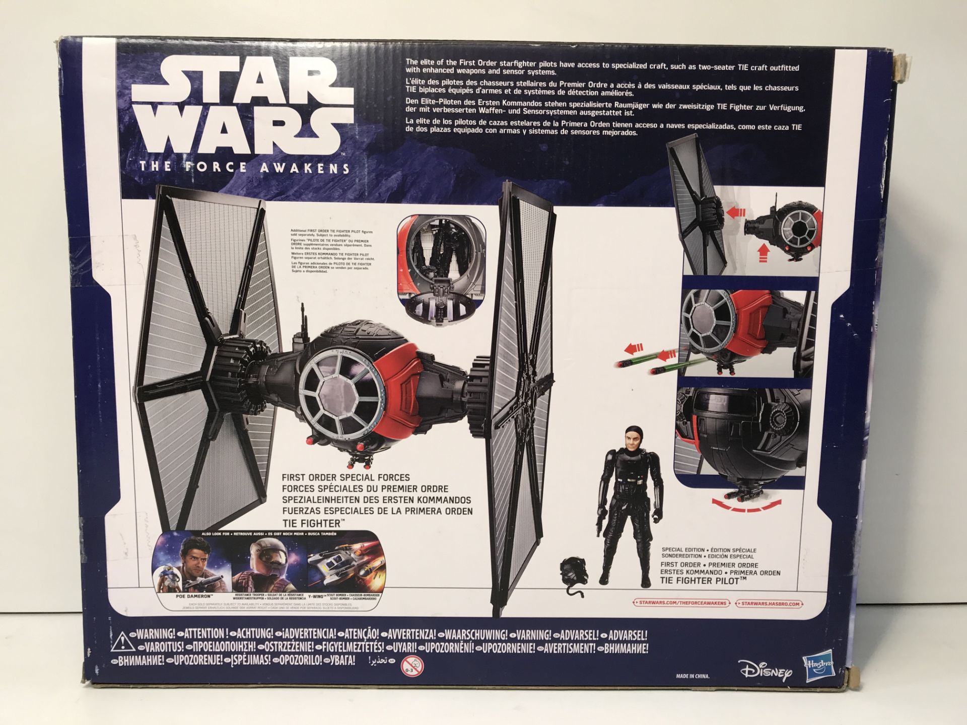 1 x Star Wars - B3920 - Force Awakens Tie Fighter Toy with First Order Pilot 3.75 Inch Action Figure - Image 4 of 5