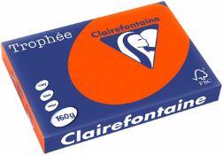 2 x Clairefontaine Trophée – Ream of Paper 250 Sheets, A3, 42 x 29.7 cm, Red Cardinal |3329680103106