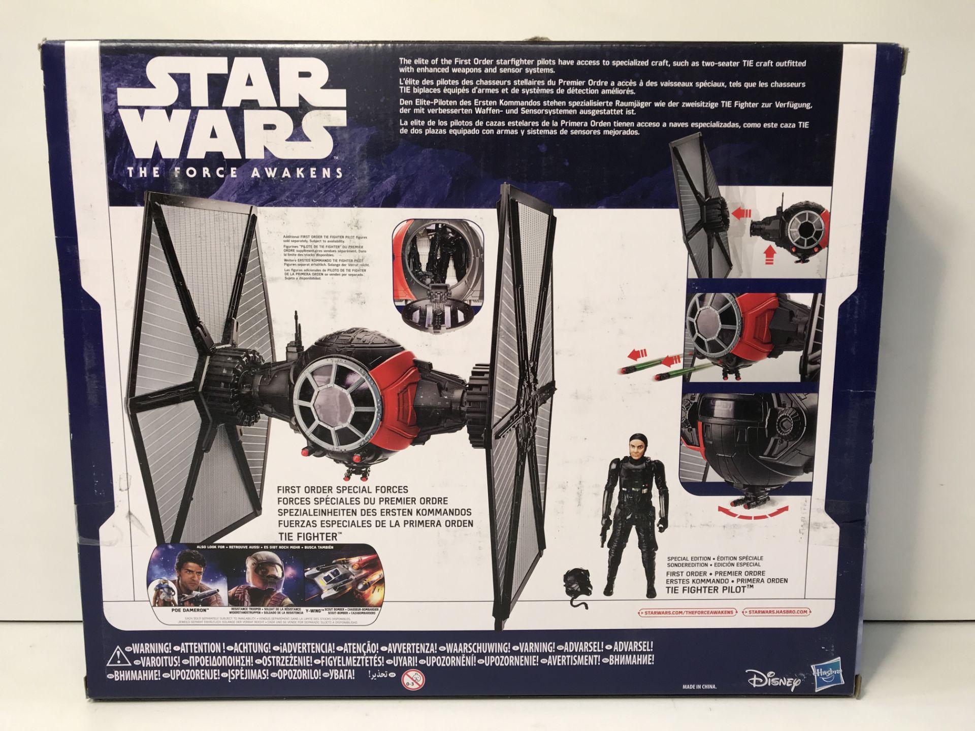 1 x Star Wars - B3920 - Force Awakens Tie Fighter Toy with First Order Pilot 3.75 Inch Action Figure - Image 5 of 6