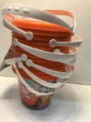 13 x Orange Disney Cars plastic buckets, 20cm x 17cm |8002936698001