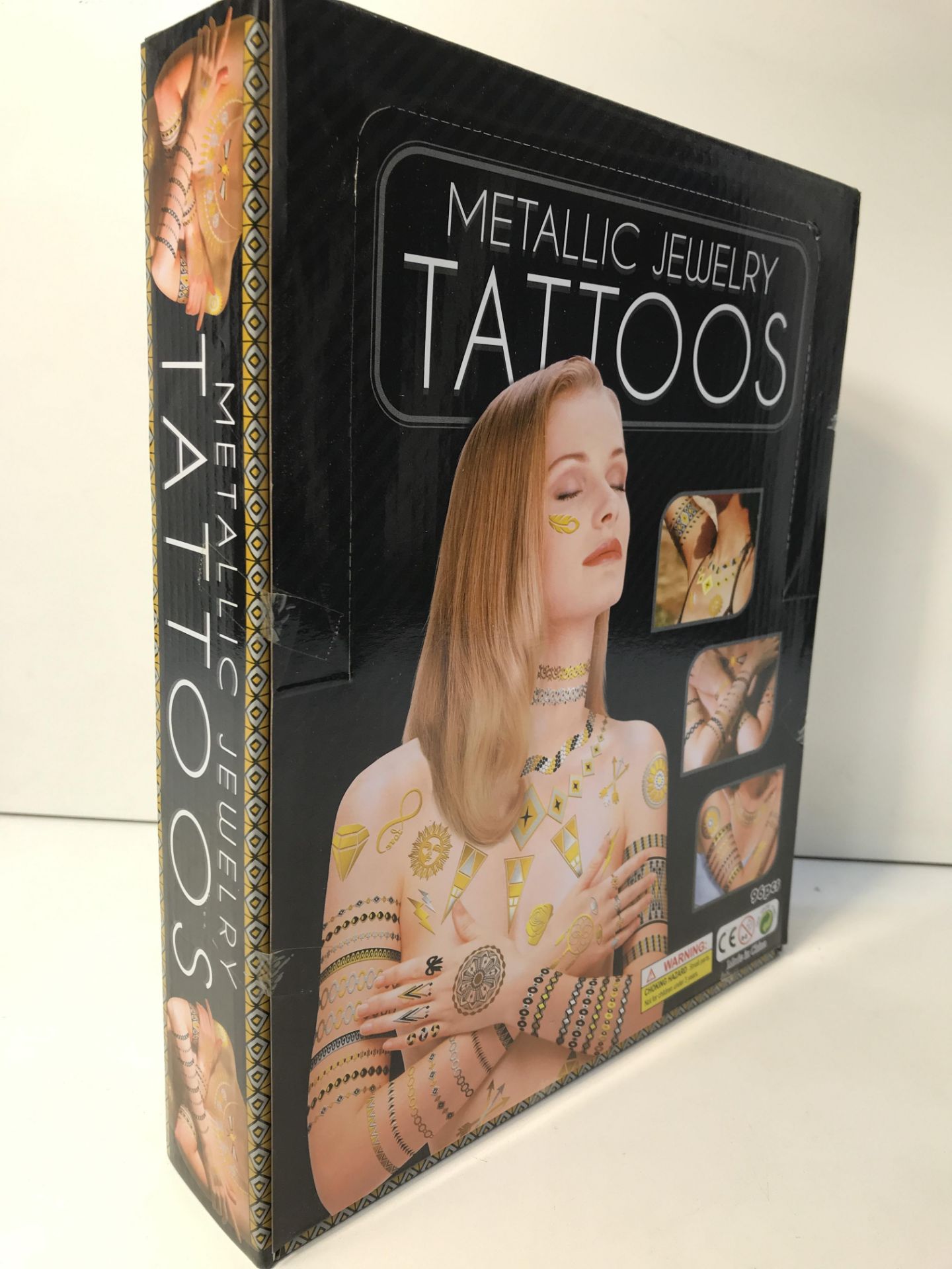 1 x Box of Metallic Jewellery Tattoos | 96 Packs per Box