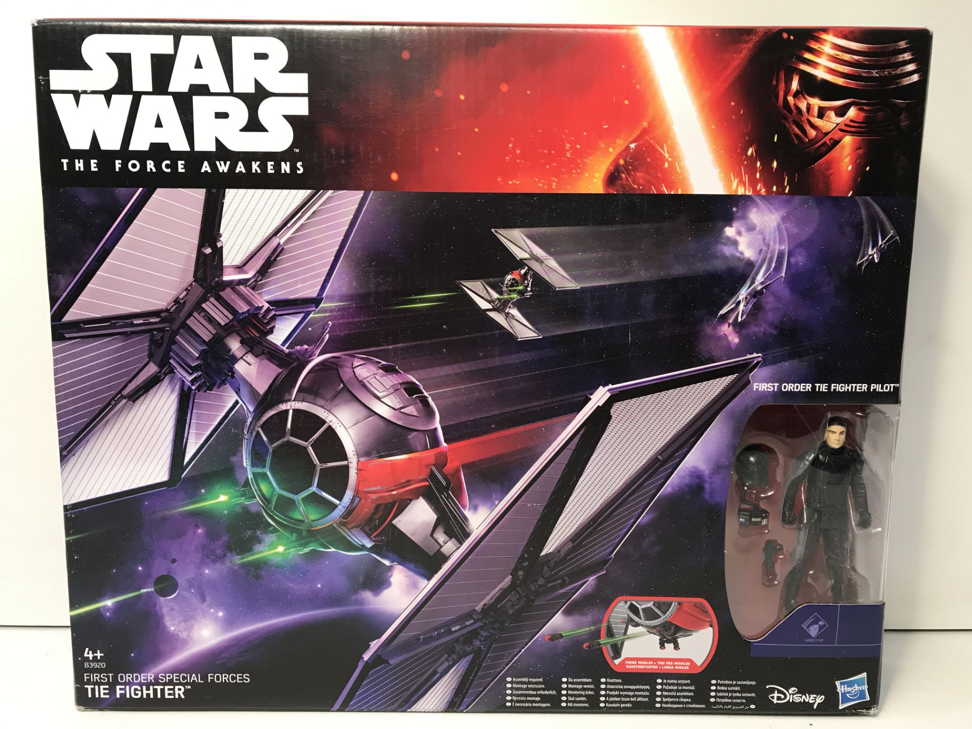 1 x Star Wars - B3920 - Force Awakens Tie Fighter Toy with First Order Pilot 3.75 Inch Action Figure - Image 3 of 6