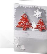 4 x SIGEL DS454 Christmas Greeting Card "Three Trees", A6 (A5), blank, 10 pcs. incl. 10 envelopes |4