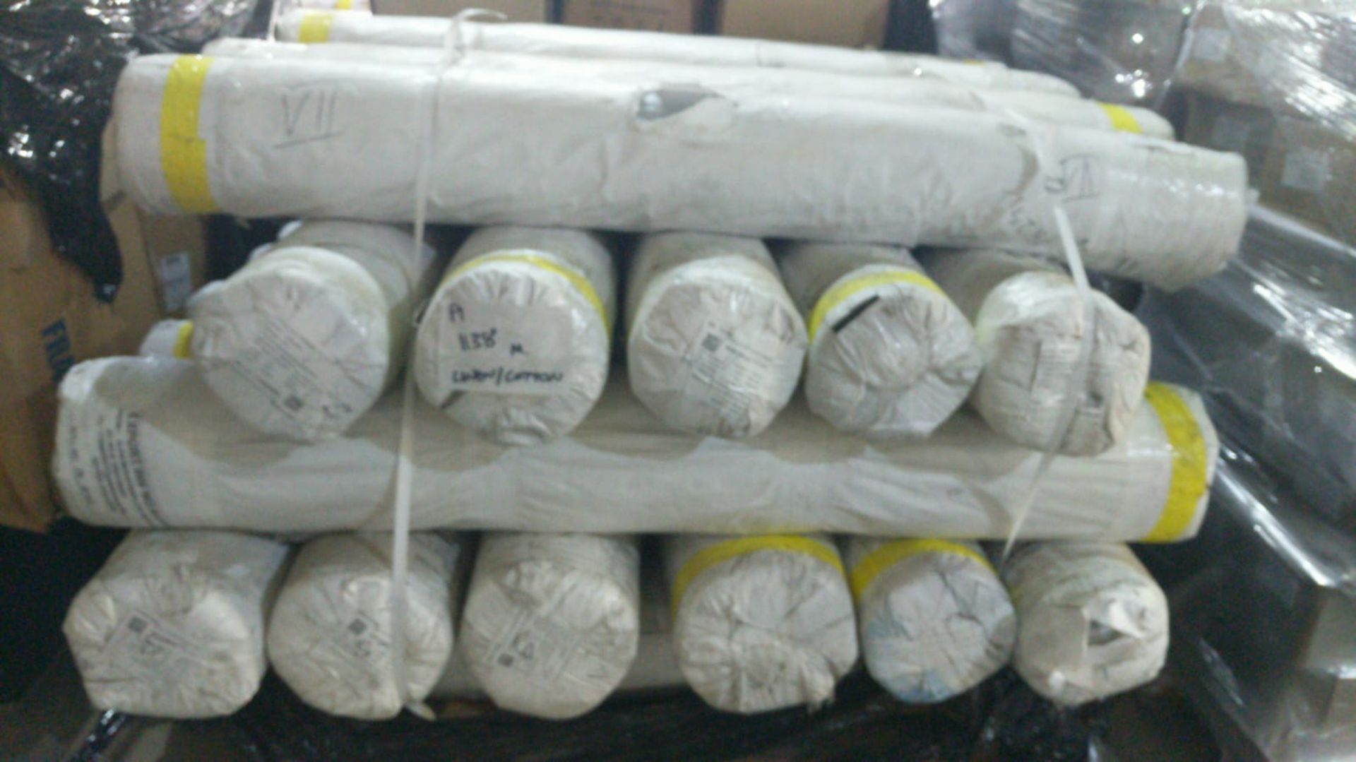 1 x Pallet of Swoon textile to contain 27 Rolls of Linnen / Cotton Textile - Appx 1100 Metres