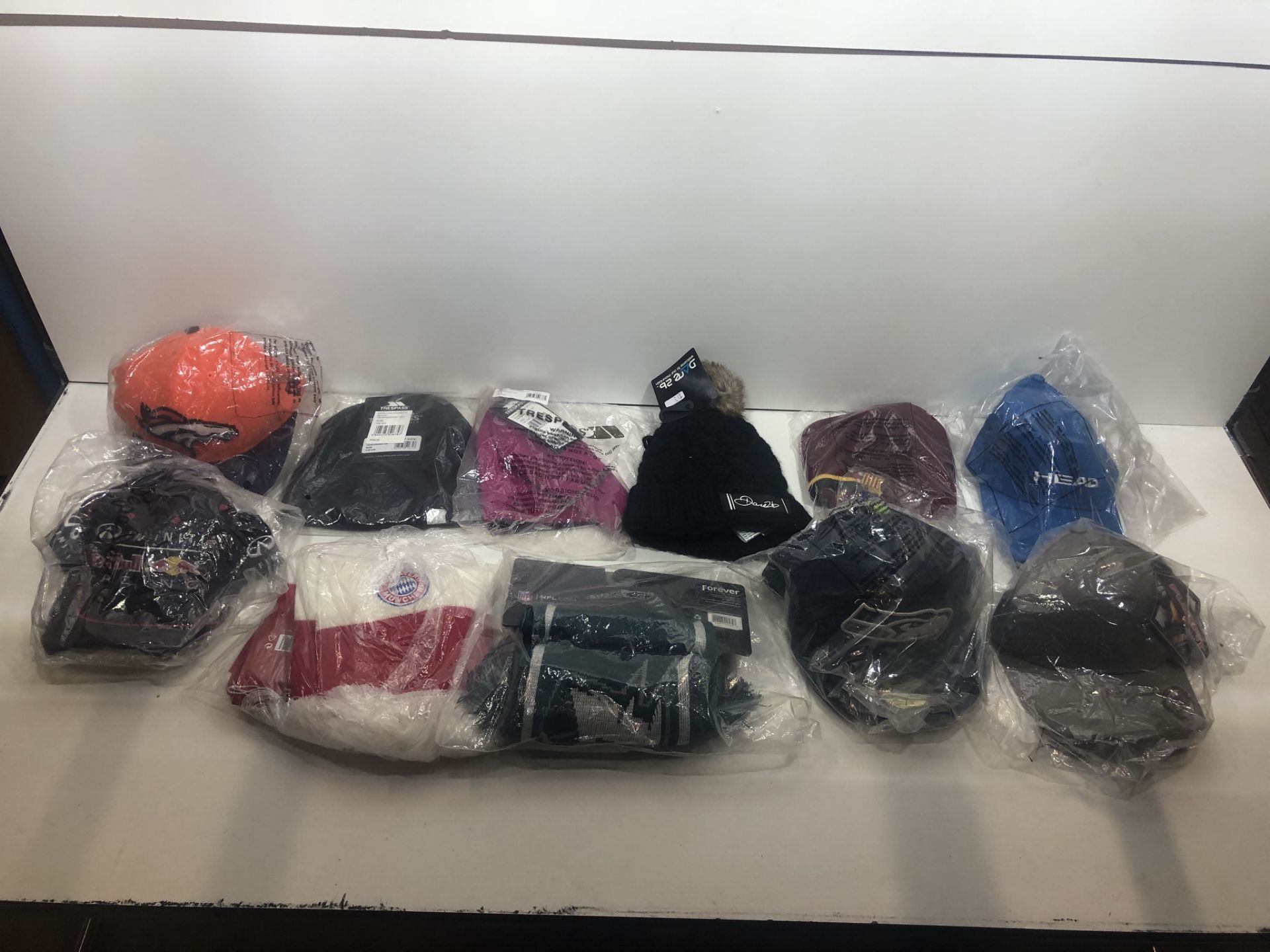Quantity of Sport Themed Beanie Hats, Caps & Scarves