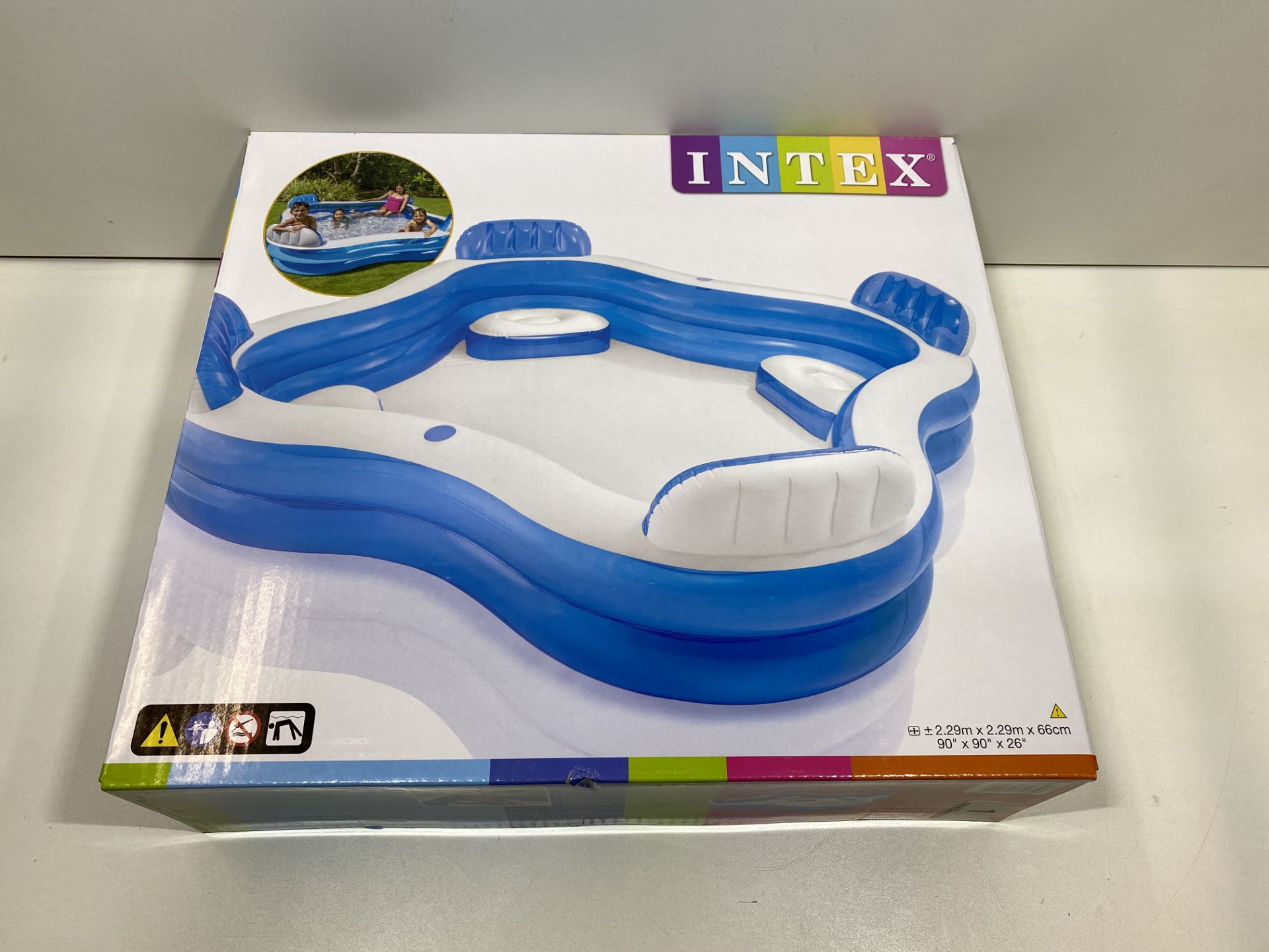 4 x Intex Swim Centre Family Pool with Seats 56475NP, 229 x 229 x 66 cm(Multi-color) |6941057454757 - Image 5 of 7