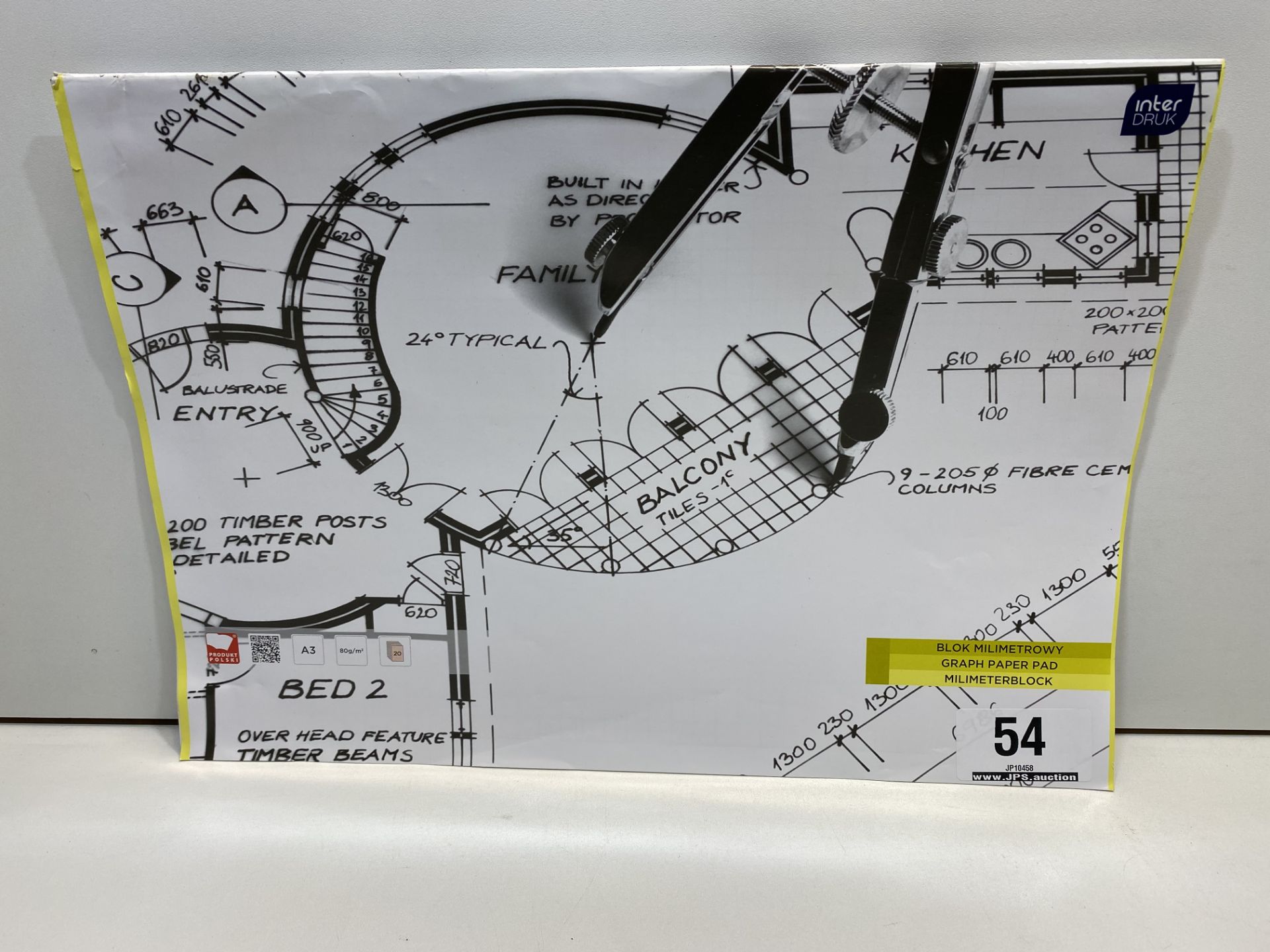 8 x Interdruk BLMIA3 Engineering Paper Pad A3 20 Sheets, Multi-Color |5902277170002 - Image 3 of 5