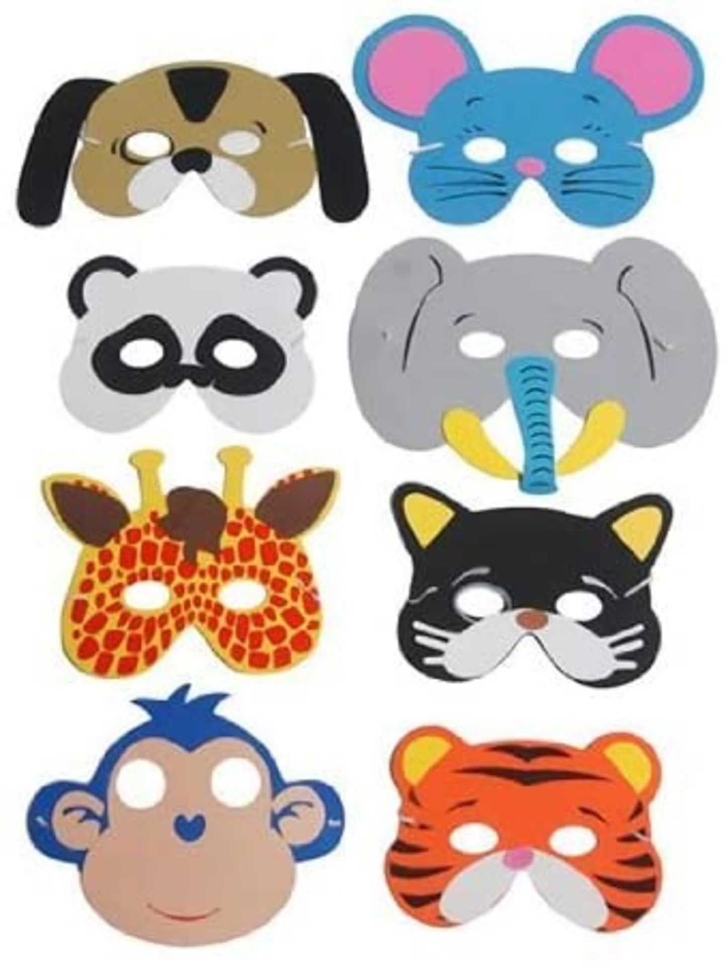 5 x Animal Foam Mask - Pack of 8 |