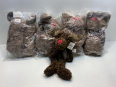 5 x Red nose raindeer soft toy |4020606790699