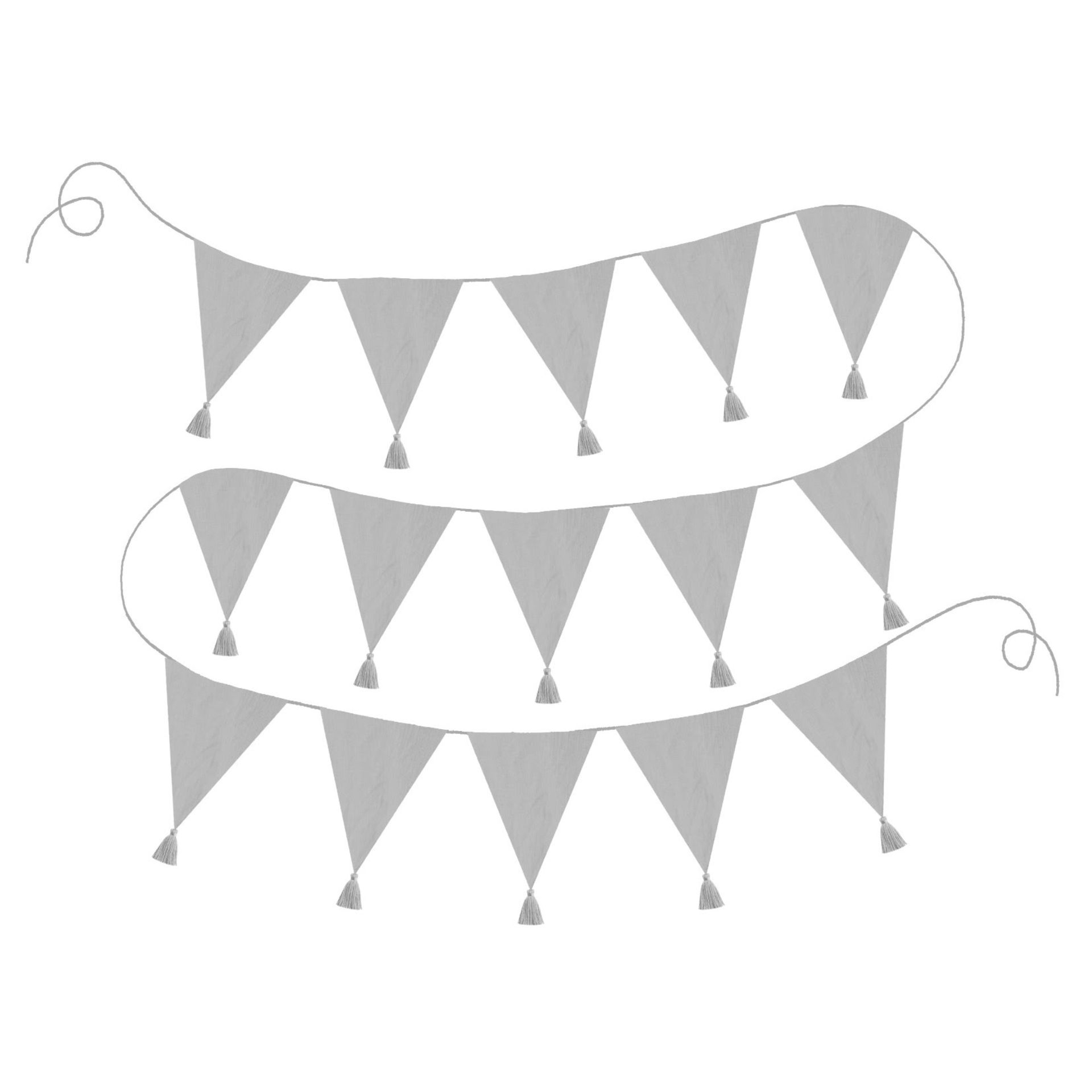 3 x JaBaDaBaDo Textile bunting grey |7350018361048