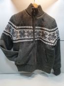 Crosshatch Men's Heavy Knitted Cardigan Jacket