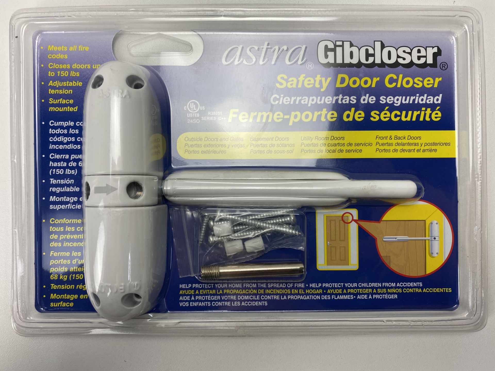 7 x Gibcloser Surface Mounted Spring Door Closer - White - Image 2 of 3