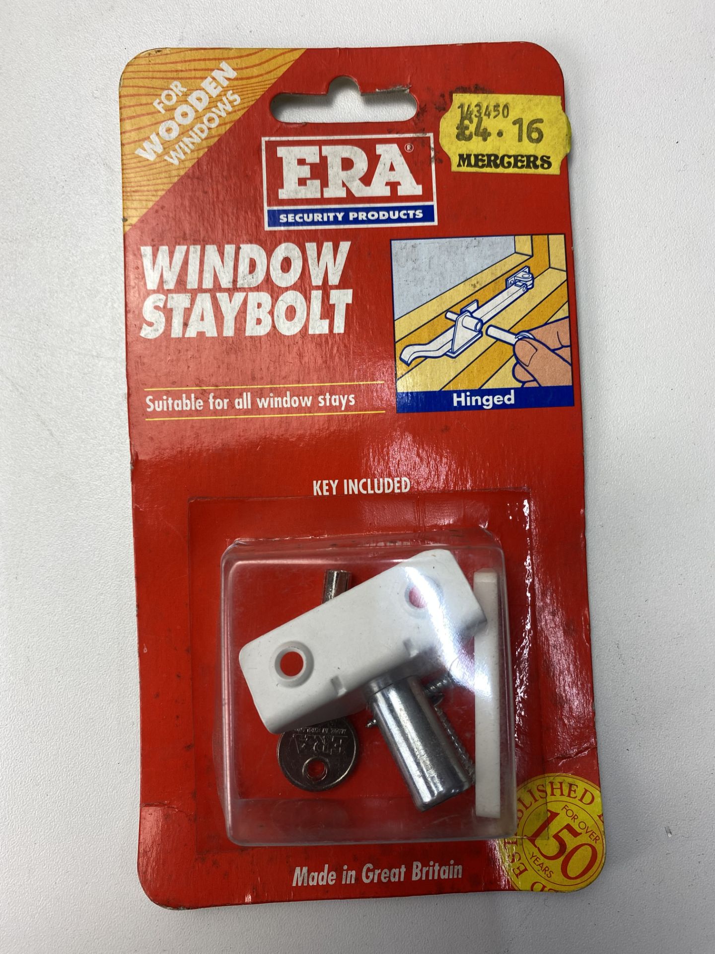 9 x ERA 827-12 White Window Stay Bolt with Key - Image 2 of 3