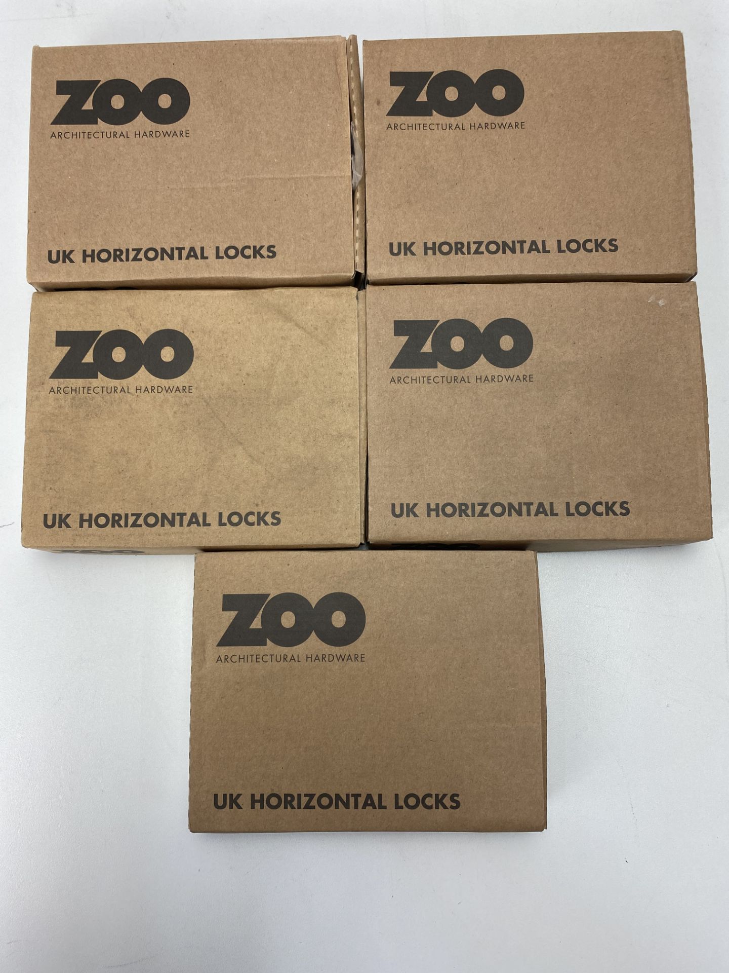 5 x Zoo Hardware - ZUKHB127PVD Horizontal Lock - 127mm - Bathroom Version Polished Brass