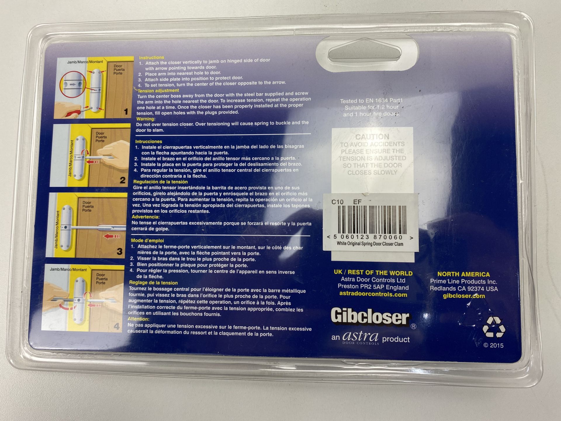 7 x Gibcloser Surface Mounted Spring Door Closer - White - Image 3 of 3