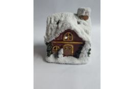 3 x Christmas Cottage Tealight Holders