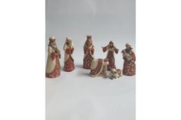 Traditional Nativity Set with Buildings