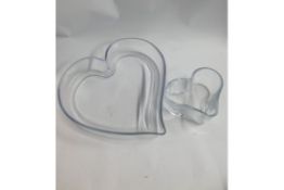 Set Of 4 Nibble Dishes | Heart Shaped