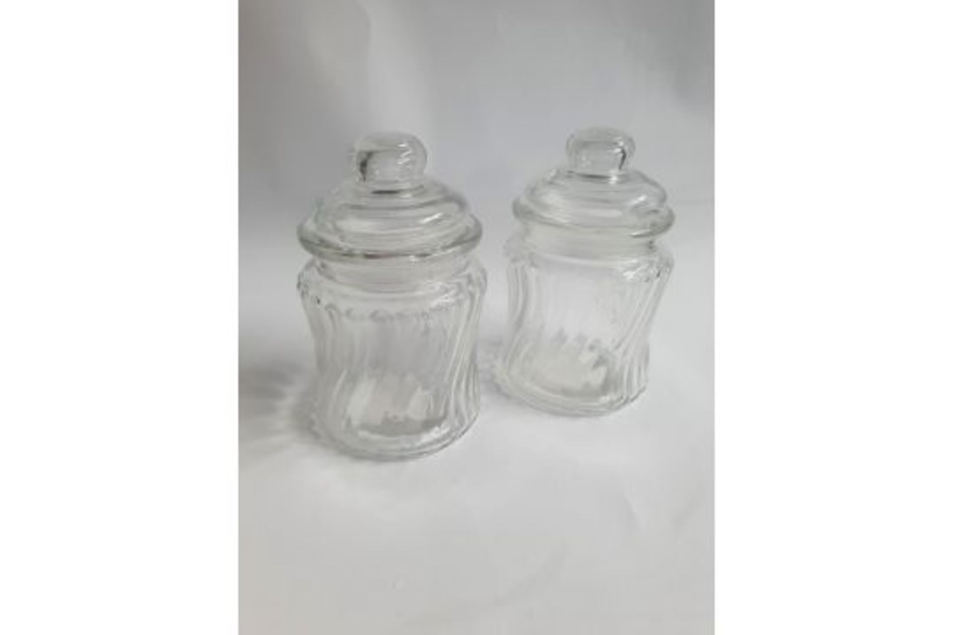 12 x Twist Ribbed Jar w/Lid - Image 2 of 2