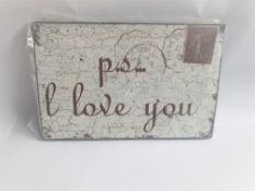 8 x 'PS I Love You' Plaques